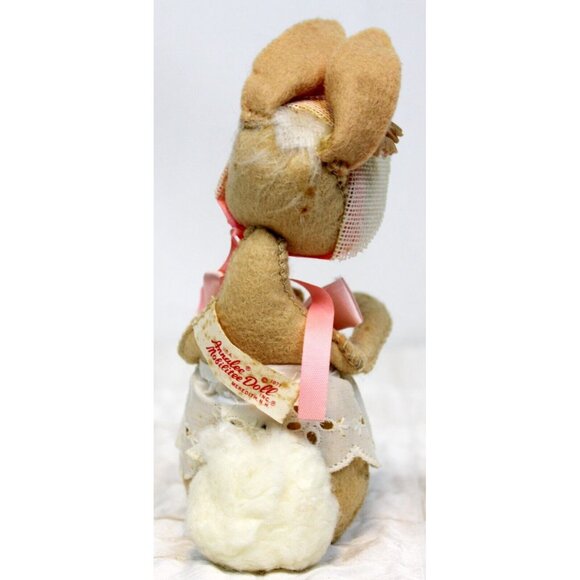VTG 1971 Annalee Mobilitee Doll Girl Bunny Rabbit Easter Spring Bonnet Skirt - Picture 3 of 10